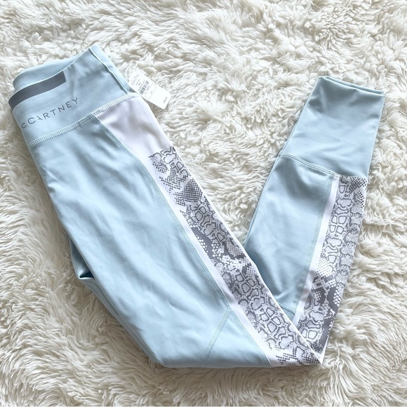 NWT Stella McCartney x Adidas Blue Snakeskin Leggings - Picture 3 of 8